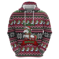 Unicorn Believe In The Magic Christmas Zip Hoodie Xmas Holiday Patterns - Wonder Print Shop