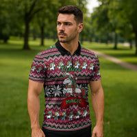 Unicorn Believe In The Magic Christmas Zipper Polo Shirt Xmas Holiday Patterns - Wonder Print Shop