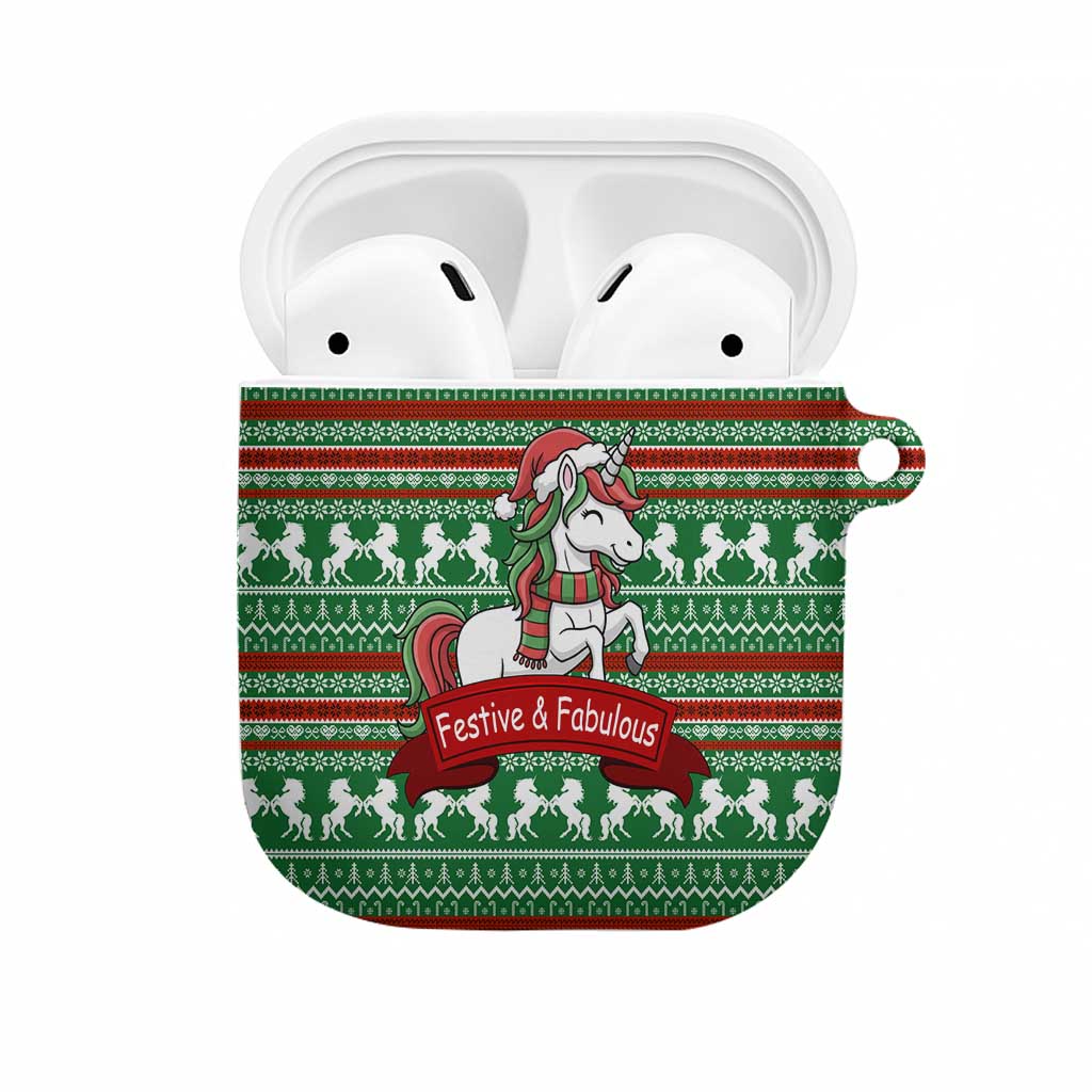 Unicorn Festive Fabulous Christmas AirPods Case Xmas Holiday Patterns - Wonder Print Shop