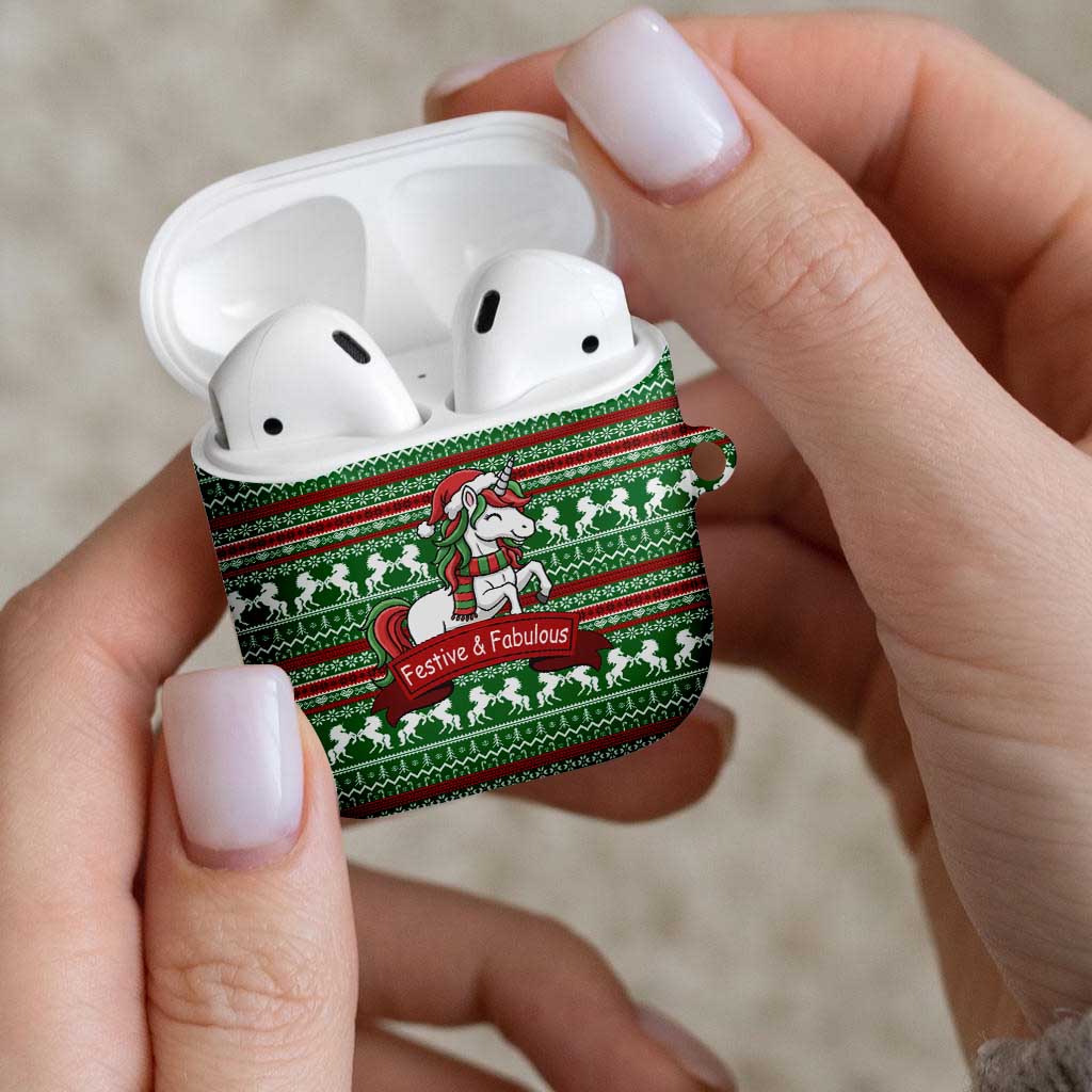 Unicorn Festive Fabulous Christmas AirPods Case Xmas Holiday Patterns - Wonder Print Shop