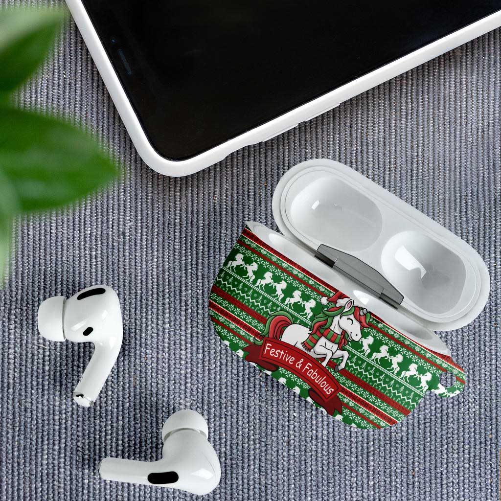 Unicorn Festive Fabulous Christmas AirPods Case Xmas Holiday Patterns - Wonder Print Shop