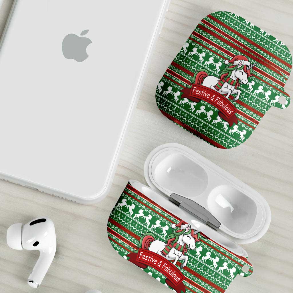Unicorn Festive Fabulous Christmas AirPods Case Xmas Holiday Patterns - Wonder Print Shop