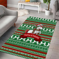 Unicorn Festive Fabulous Christmas Area Rug Xmas Holiday Patterns - Wonder Print Shop
