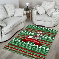 Unicorn Festive Fabulous Christmas Area Rug Xmas Holiday Patterns - Wonder Print Shop