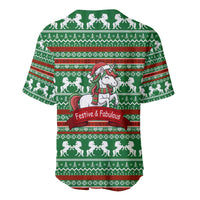 Unicorn Festive Fabulous Christmas Baseball Jersey Xmas Holiday Patterns - Wonder Print Shop