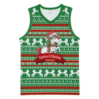 Unicorn Festive Fabulous Christmas Basketball Jersey Xmas Holiday Patterns - Wonder Print Shop