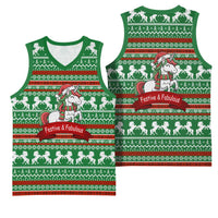 Unicorn Festive Fabulous Christmas Basketball Jersey Xmas Holiday Patterns - Wonder Print Shop