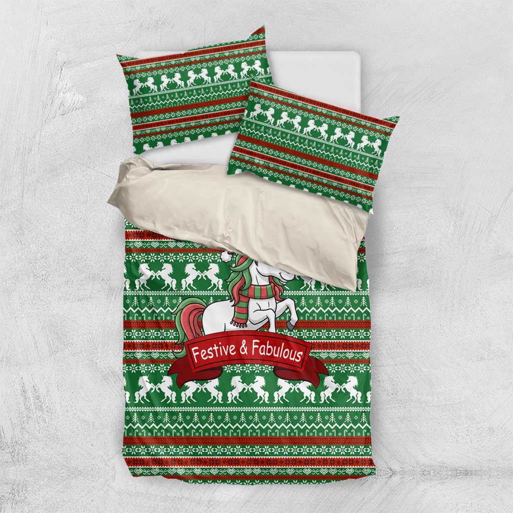Unicorn Festive Fabulous Christmas Bedding Set Xmas Holiday Patterns - Wonder Print Shop
