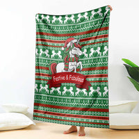Unicorn Festive Fabulous Christmas Blanket Xmas Holiday Patterns - Wonder Print Shop