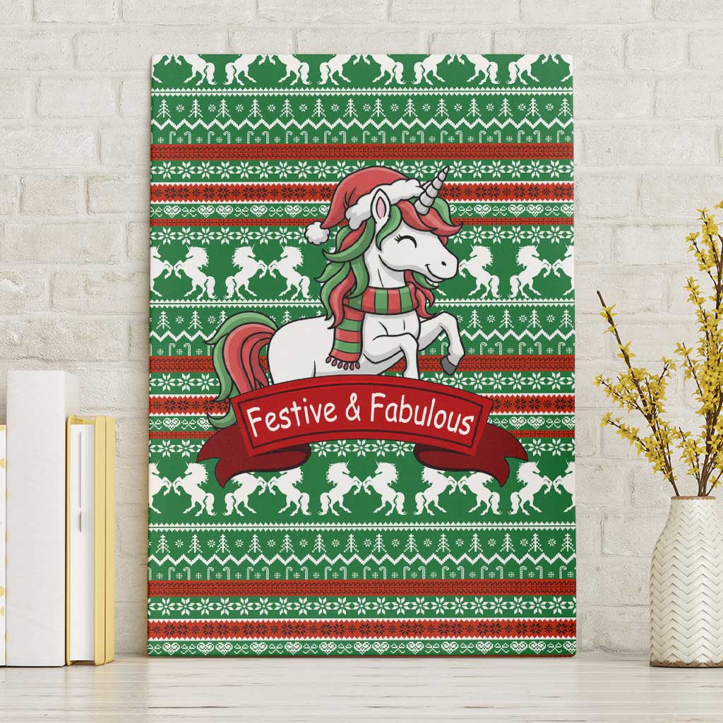 Unicorn Festive Fabulous Christmas Canvas Wall Art Xmas Holiday Patterns - Wonder Print Shop