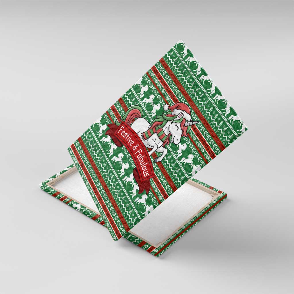 Unicorn Festive Fabulous Christmas Canvas Wall Art Xmas Holiday Patterns - Wonder Print Shop
