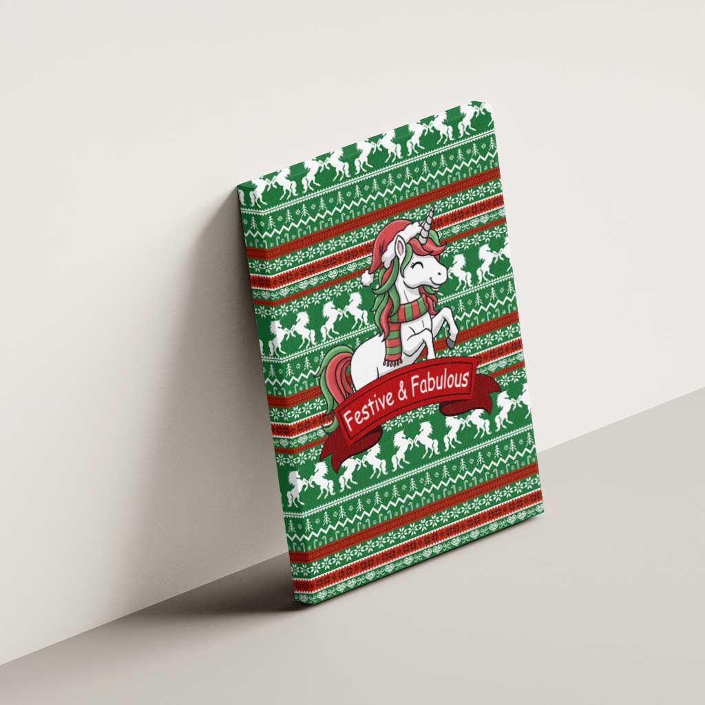 Unicorn Festive Fabulous Christmas Canvas Wall Art Xmas Holiday Patterns - Wonder Print Shop