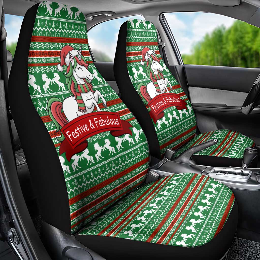 Unicorn Festive Fabulous Christmas Car Seat Cover Xmas Holiday Patterns - Wonder Print Shop