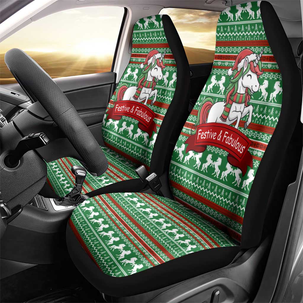 Unicorn Festive Fabulous Christmas Car Seat Cover Xmas Holiday Patterns - Wonder Print Shop