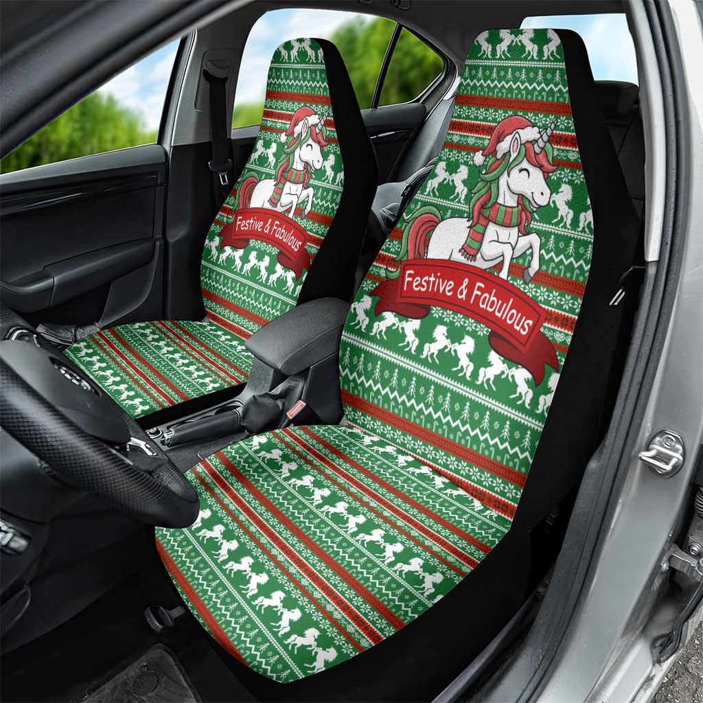 Unicorn Festive Fabulous Christmas Car Seat Cover Xmas Holiday Patterns - Wonder Print Shop