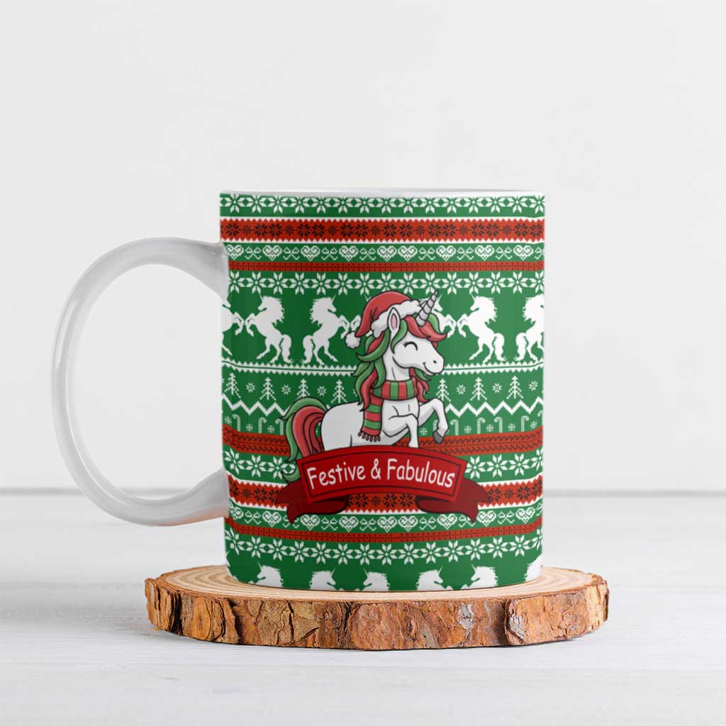 Unicorn Festive Fabulous Christmas Ceramic Mug Xmas Holiday Patterns - Wonder Print Shop