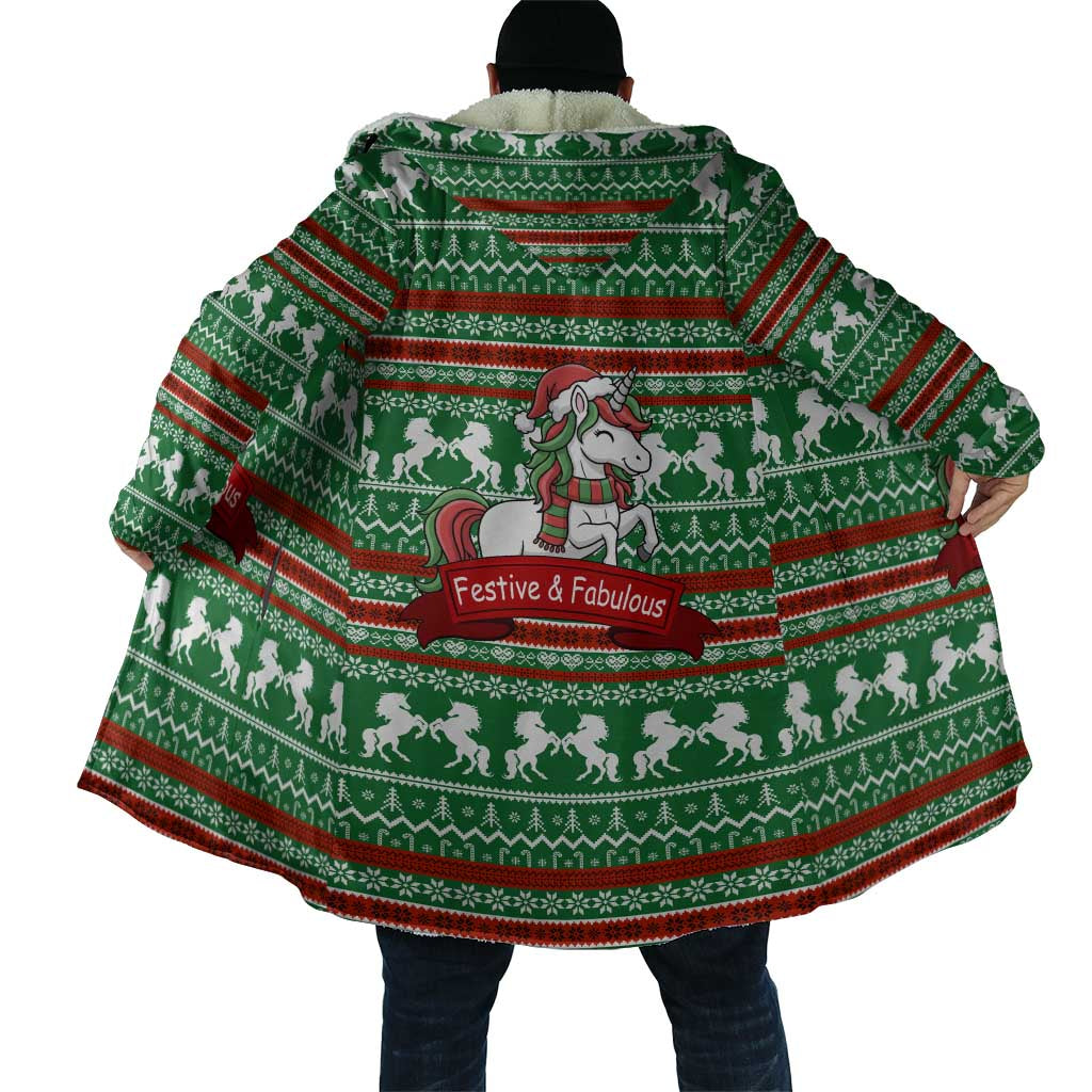 Unicorn Festive Fabulous Christmas Cloak Xmas Holiday Patterns - Wonder Print Shop