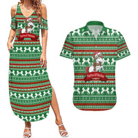 Unicorn Festive Fabulous Christmas Couples Matching Summer Maxi Dress and Hawaiian Shirt Xmas Holiday Patterns - Wonder Print Shop