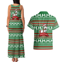 Unicorn Festive Fabulous Christmas Couples Matching Tank Maxi Dress and Hawaiian Shirt Xmas Holiday Patterns - Wonder Print Shop