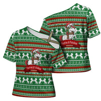 Unicorn Festive Fabulous Christmas Cross Shoulder Shirt Xmas Holiday Patterns - Wonder Print Shop
