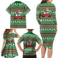 Unicorn Festive Fabulous Christmas Family Matching Long Sleeve Bodycon Dress and Hawaiian Shirt Xmas Holiday Patterns - Wonder Print Shop