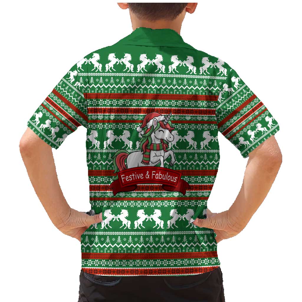 Unicorn Festive Fabulous Christmas Family Matching Mermaid Dress and Hawaiian Shirt Xmas Holiday Patterns - Wonder Print Shop
