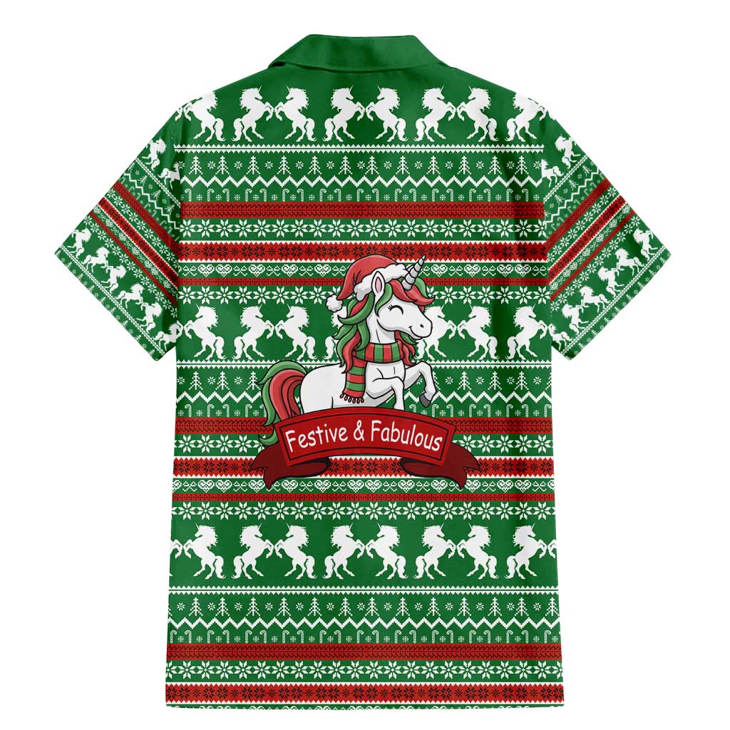 Unicorn Festive Fabulous Christmas Family Matching Mermaid Dress and Hawaiian Shirt Xmas Holiday Patterns - Wonder Print Shop