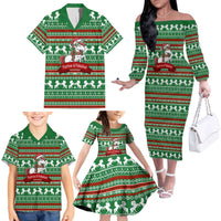 Unicorn Festive Fabulous Christmas Family Matching Off The Shoulder Long Sleeve Dress and Hawaiian Shirt Xmas Holiday Patterns - Wonder Print Shop