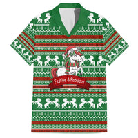 Unicorn Festive Fabulous Christmas Family Matching Off The Shoulder Long Sleeve Dress and Hawaiian Shirt Xmas Holiday Patterns - Wonder Print Shop