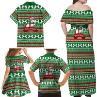 Unicorn Festive Fabulous Christmas Family Matching Off Shoulder Maxi Dress and Hawaiian Shirt Xmas Holiday Patterns - Wonder Print Shop