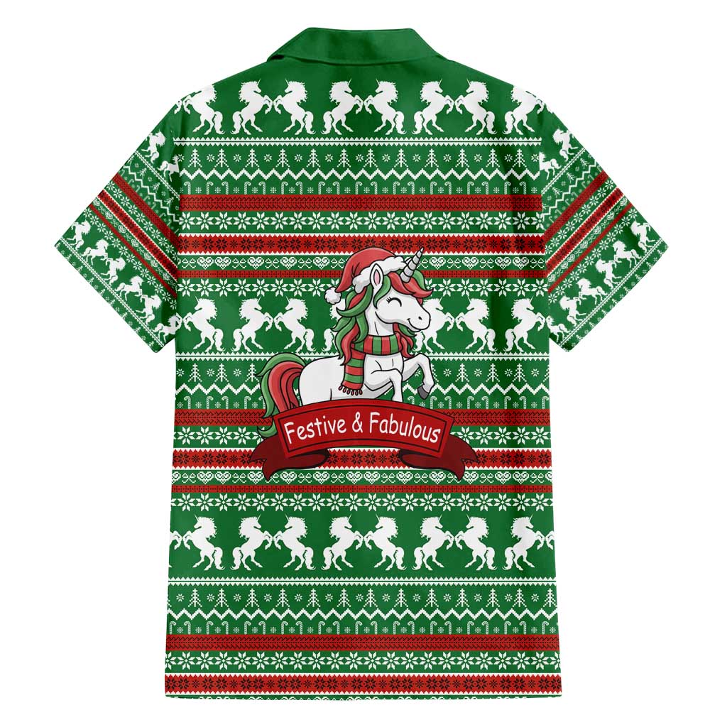 Unicorn Festive Fabulous Christmas Family Matching Off Shoulder Maxi Dress and Hawaiian Shirt Xmas Holiday Patterns - Wonder Print Shop