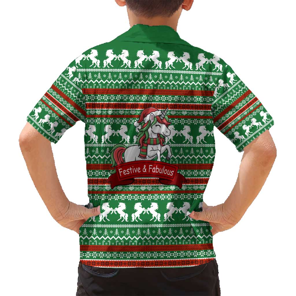 Unicorn Festive Fabulous Christmas Family Matching Puletasi and Hawaiian Shirt Xmas Holiday Patterns - Wonder Print Shop
