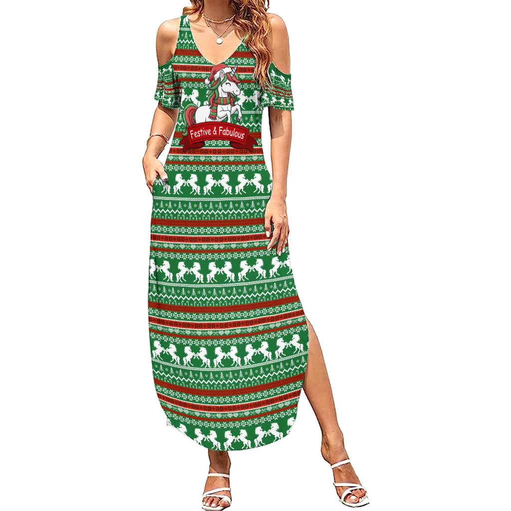 Unicorn Festive Fabulous Christmas Family Matching Summer Maxi Dress and Hawaiian Shirt Xmas Holiday Patterns - Wonder Print Shop