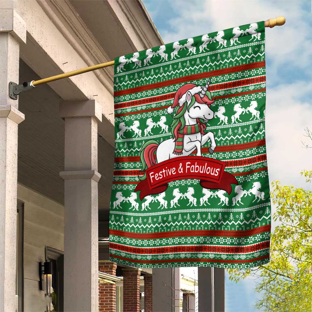 Unicorn Festive Fabulous Christmas Garden Flag Xmas Holiday Patterns - Wonder Print Shop
