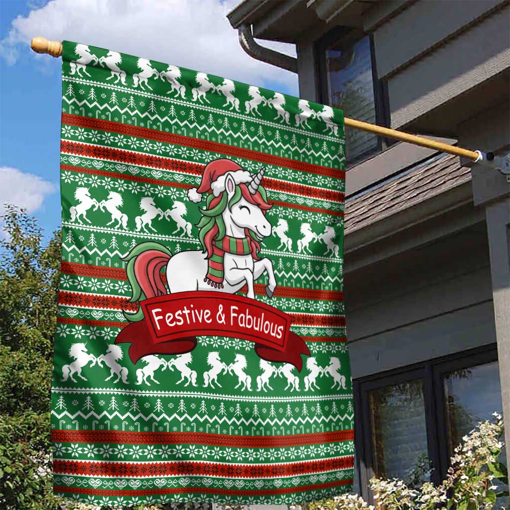 Unicorn Festive Fabulous Christmas Garden Flag Xmas Holiday Patterns - Wonder Print Shop
