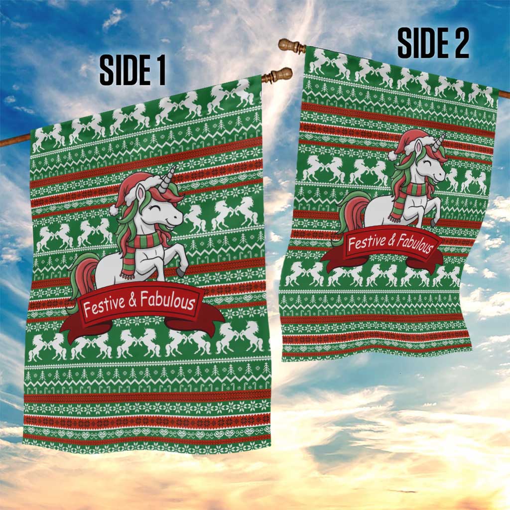 Unicorn Festive Fabulous Christmas Garden Flag Xmas Holiday Patterns - Wonder Print Shop