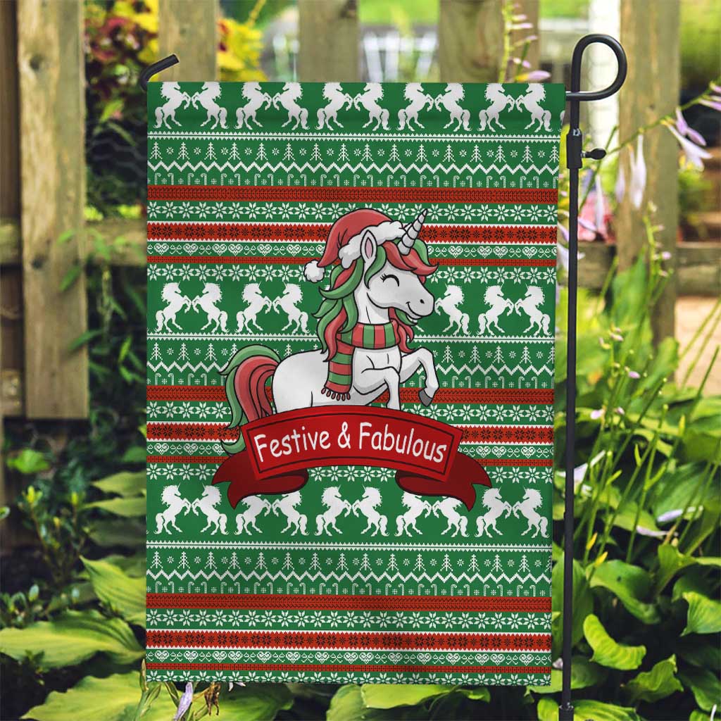 Unicorn Festive Fabulous Christmas Garden Flag Xmas Holiday Patterns - Wonder Print Shop
