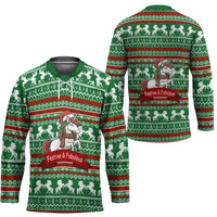 Unicorn Festive Fabulous Christmas Hockey Jersey Xmas Holiday Patterns - Wonder Print Shop