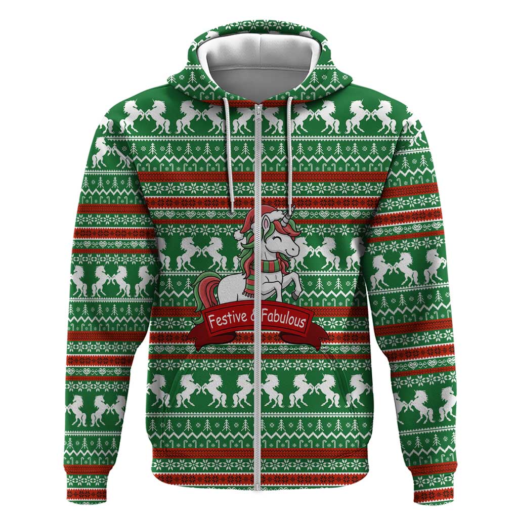 Unicorn Festive Fabulous Christmas Hoodie Xmas Holiday Patterns - Wonder Print Shop