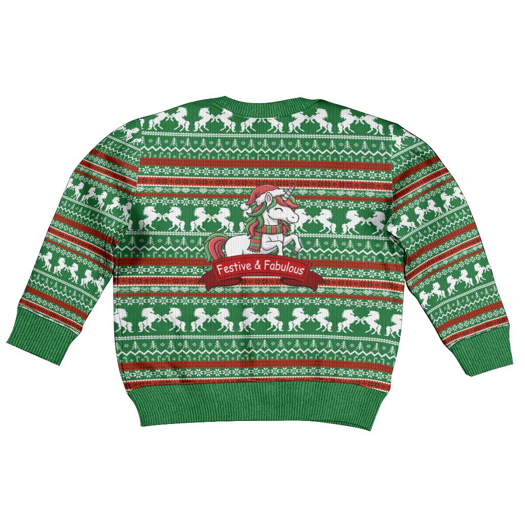 Unicorn Festive Fabulous Christmas Kid Ugly Christmas Sweater Xmas Holiday Patterns - Wonder Print Shop