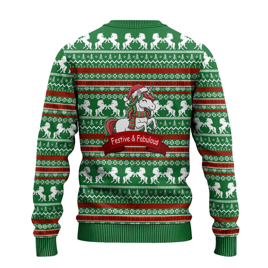 Unicorn Festive Fabulous Christmas Ugly Christmas Sweater Xmas Holiday Patterns - Wonder Print Shop