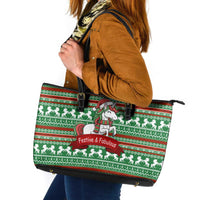 Unicorn Festive Fabulous Christmas Leather Tote Bag Xmas Holiday Patterns - Wonder Print Shop