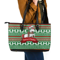 Unicorn Festive Fabulous Christmas Leather Tote Bag Xmas Holiday Patterns - Wonder Print Shop