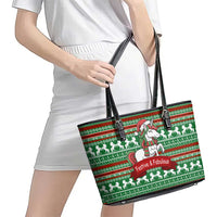 Unicorn Festive Fabulous Christmas Leather Tote Bag Xmas Holiday Patterns - Wonder Print Shop