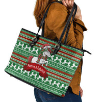 Unicorn Festive Fabulous Christmas Leather Tote Bag Xmas Holiday Patterns - Wonder Print Shop