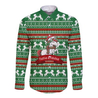 Unicorn Festive Fabulous Christmas Long Sleeve Button Shirt Xmas Holiday Patterns - Wonder Print Shop