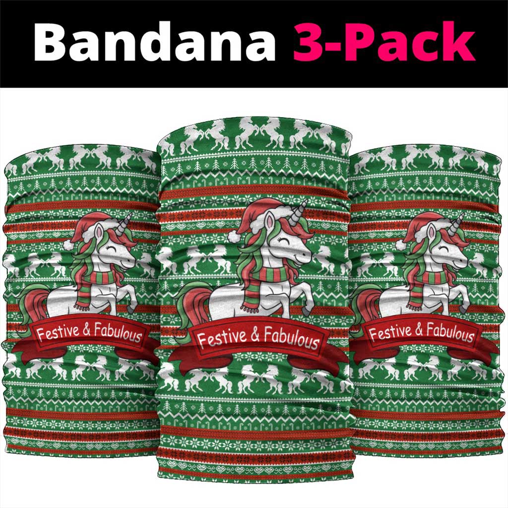 Unicorn Festive Fabulous Christmas Neck Gaiter Xmas Holiday Patterns - Wonder Print Shop
