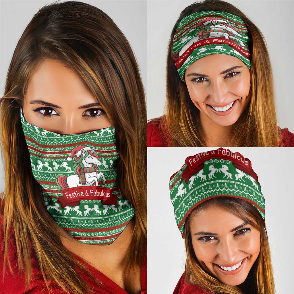 Unicorn Festive Fabulous Christmas Neck Gaiter Xmas Holiday Patterns - Wonder Print Shop