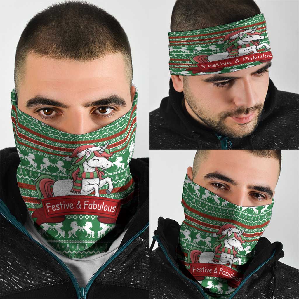 Unicorn Festive Fabulous Christmas Neck Gaiter Xmas Holiday Patterns - Wonder Print Shop