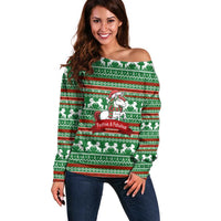 Unicorn Festive Fabulous Christmas Off Shoulder Sweater Xmas Holiday Patterns - Wonder Print Shop